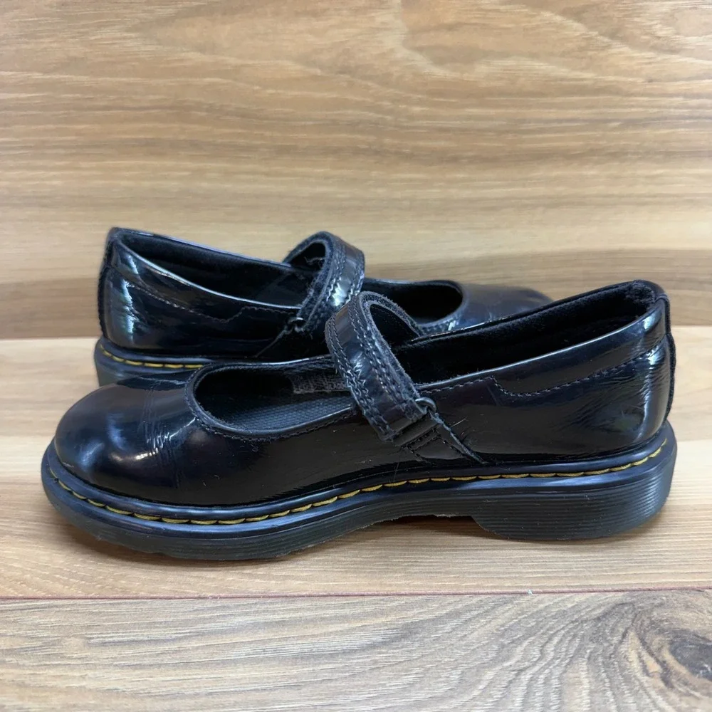 Dr Martens Maccy Mary Janes Girls Size 2 Black Patent Leather Flats‎